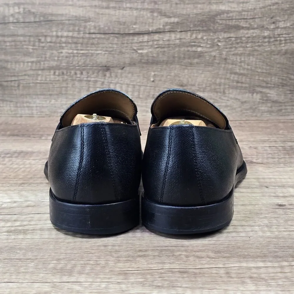 Boss By Hugo Boss Colby Loafers Men's Size 9 Black Textured Leather Dress Shoes
